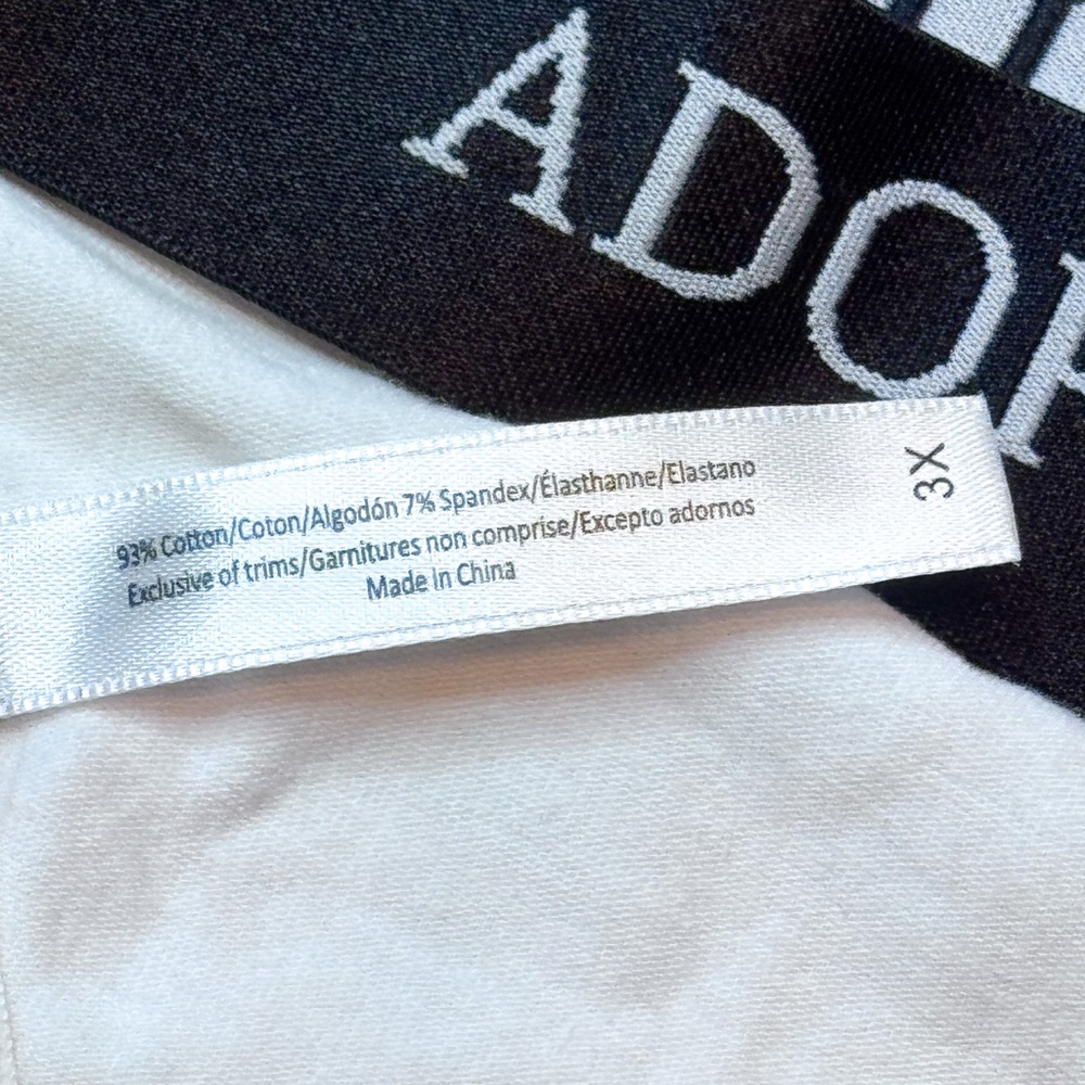 Adore Me White Thong Panty 3X Logo Waist Cotton Stretch NWT - Picture 7 of 8